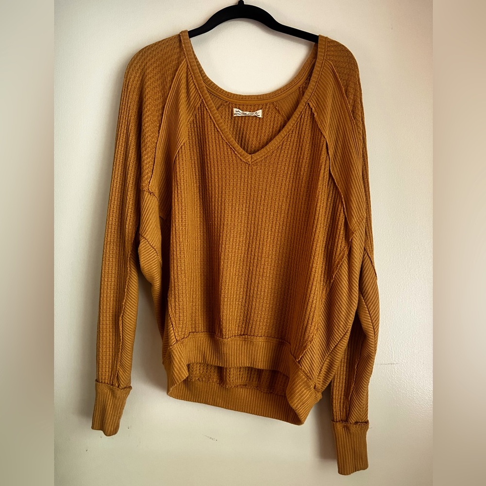 We the free thermal sweater, size XS in burnt orange